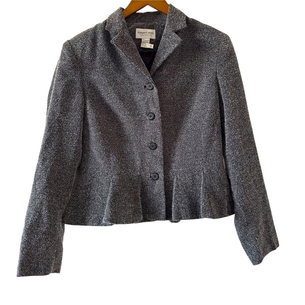 Newport News Speckled Peplum Blazer Jacket Size 12